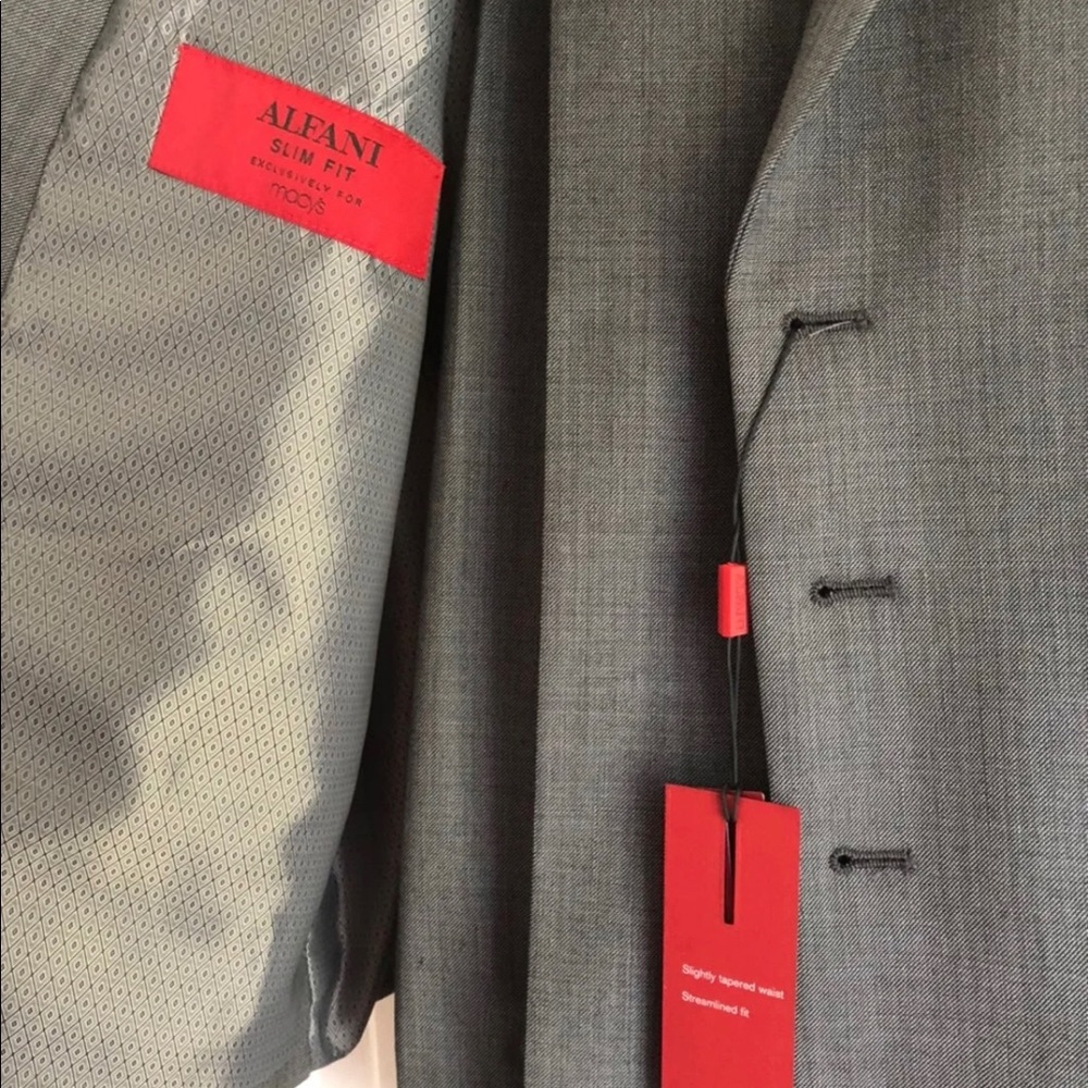 Alfani slim fit grey suit